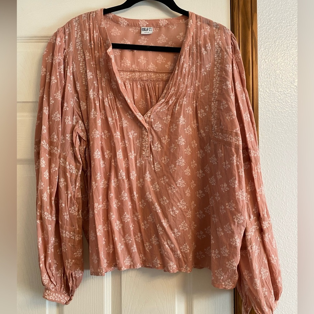 Bila Dusty Rose Floral Blouse